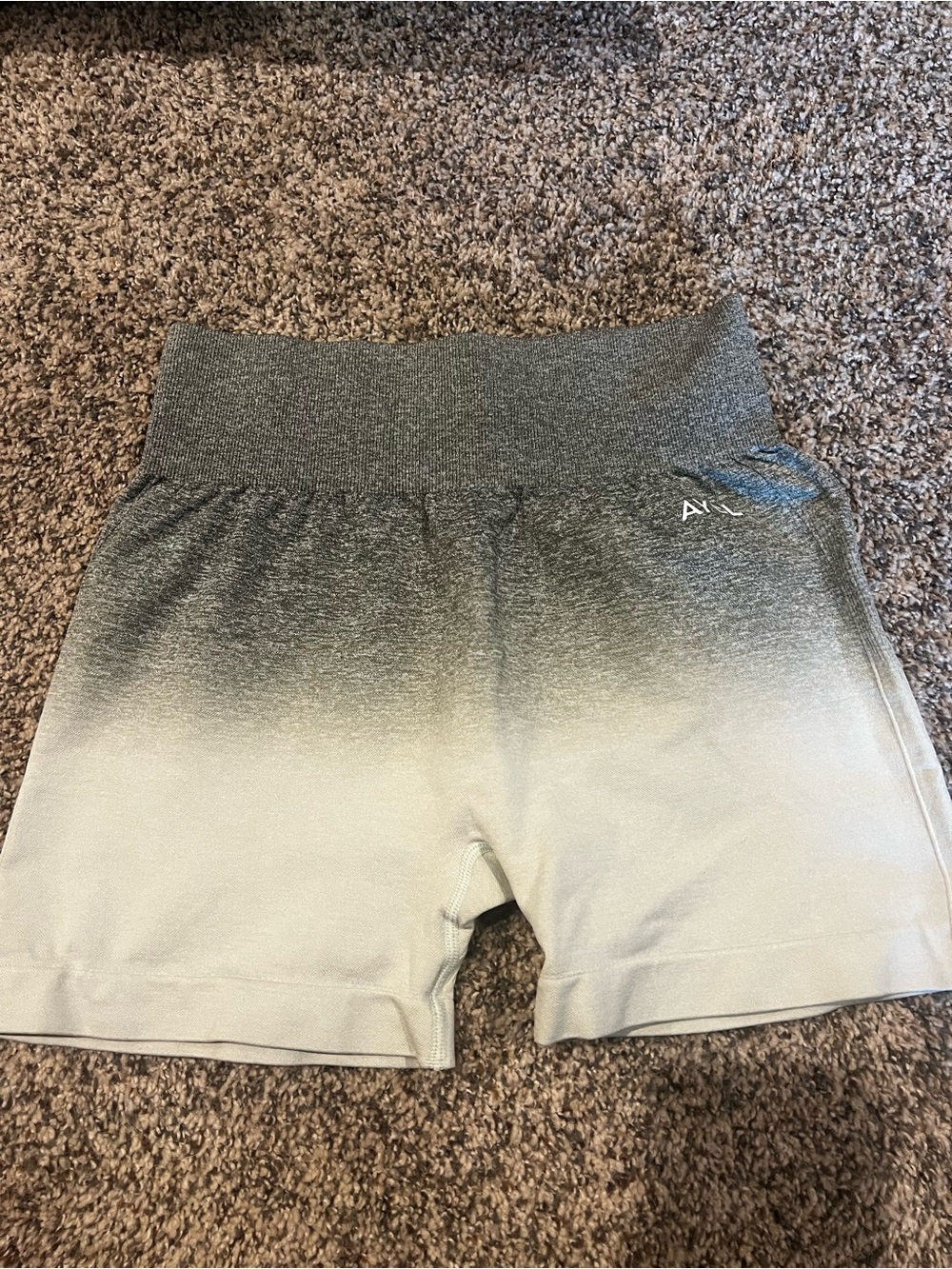 AYBL Ombre High-Rise Seamless Athletic Shorts - Gray to White